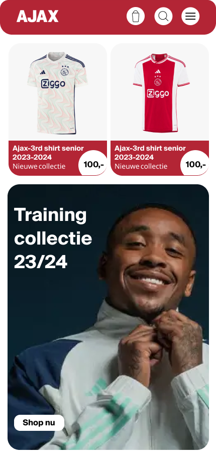 redesign ajax fanshop mobile versie home pagina deel 2