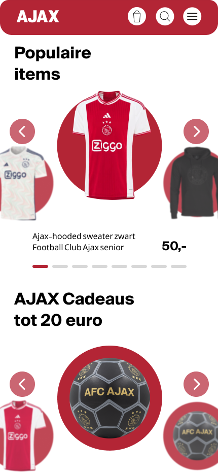 redesign ajax fanshop mobile versie home pagina deel 3
